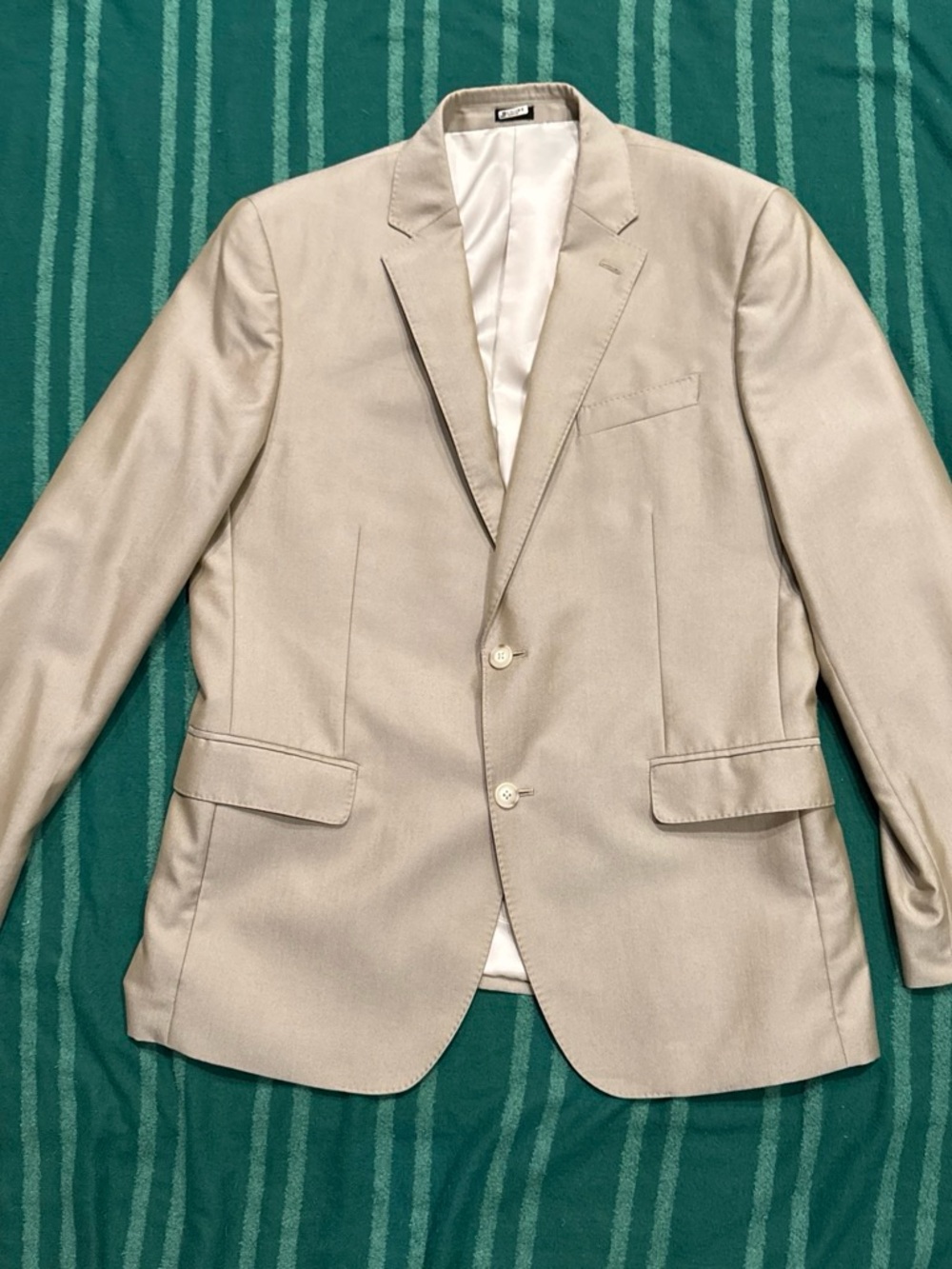 jf j.ferrar Light Beige Two-Button Sport Coat